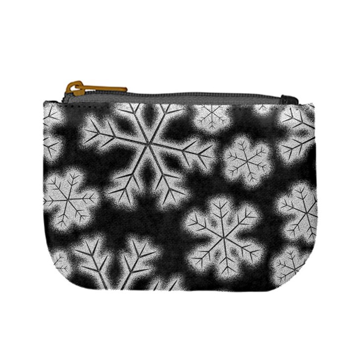 Snowflakes And Star Patterns Grey Frost Mini Coin Purse