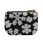 Snowflakes And Star Patterns Grey Frost Mini Coin Purse Back