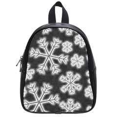 Snowflakes And Star Patterns Grey Frost School Bag (small) by artworkshop