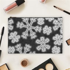 Snowflakes And Star Patterns Grey Frost Cosmetic Bag (large) by artworkshop