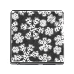 Snowflakes And Star Patterns Grey Frost Memory Card Reader (square 5 Slot) by artworkshop