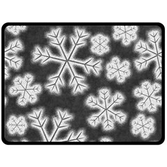 Snowflakes And Star Patterns Grey Frost Fleece Blanket (large)  by artworkshop