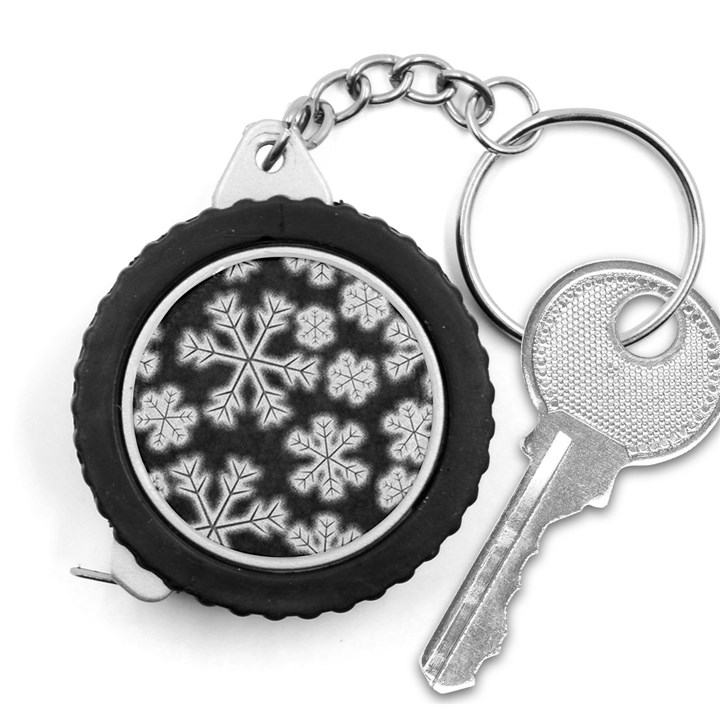 Snowflakes And Star Patterns Grey Frost Measuring Tape