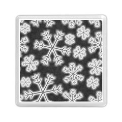 Snowflakes And Star Patterns Grey Frost Memory Card Reader (square) by artworkshop