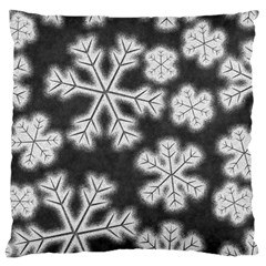 Snowflakes And Star Patterns Grey Frost Large Cushion Case (one Side) by artworkshop