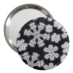 Snowflakes And Star Patterns Grey Frost 3  Handbag Mirrors by artworkshop