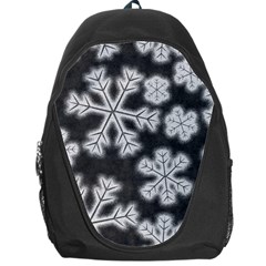 Snowflakes And Star Patterns Grey Frost Backpack Bag by artworkshop