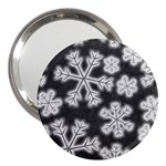 Snowflakes And Star Patterns Grey Frost 3  Handbag Mirrors Front