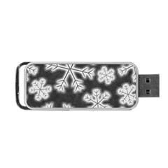 Snowflakes And Star Patterns Grey Frost Portable Usb Flash (one Side) by artworkshop