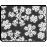 Snowflakes And Star Patterns Grey Frost Double Sided Fleece Blanket (Medium)  58.8 x47.4  Blanket Front