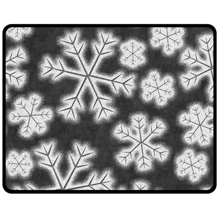 Snowflakes And Star Patterns Grey Frost Double Sided Fleece Blanket (Medium) 