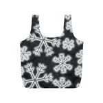 Snowflakes And Star Patterns Grey Frost Full Print Recycle Bag (S) Front