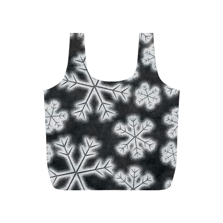 Snowflakes And Star Patterns Grey Frost Full Print Recycle Bag (S)