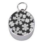 Snowflakes And Star Patterns Grey Frost Mini Silver Compasses Front