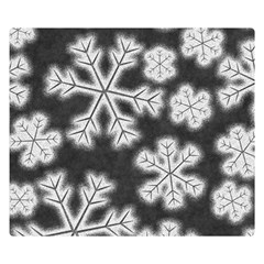 Snowflakes And Star Patterns Grey Frost Double Sided Flano Blanket (small)  by artworkshop