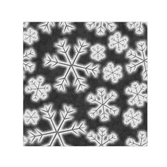 Snowflakes And Star Patterns Grey Frost Square Satin Scarf (30  X 30 ) by artworkshop