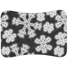 Snowflakes And Star Patterns Grey Frost Velour Seat Head Rest Cushion by artworkshop