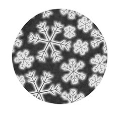 Snowflakes And Star Patterns Grey Frost Mini Round Pill Box (pack Of 5) by artworkshop