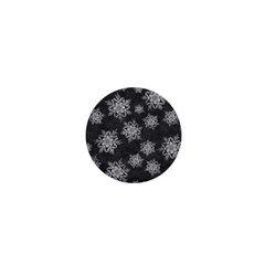 Snowflakes And Star Patterns Grey Snow 1  Mini Magnets