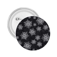 Snowflakes And Star Patterns Grey Snow 2.25  Buttons