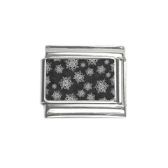 Snowflakes And Star Patterns Grey Snow Italian Charm (9mm)