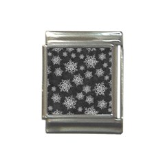 Snowflakes And Star Patterns Grey Snow Italian Charm (13mm)