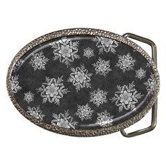 Snowflakes And Star Patterns Grey Snow Belt Buckles