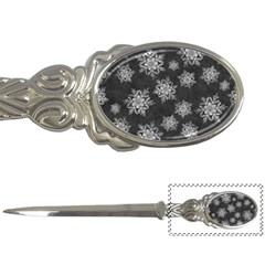 Snowflakes And Star Patterns Grey Snow Letter Opener