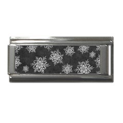 Snowflakes And Star Patterns Grey Snow Superlink Italian Charm (9mm) by artworkshop