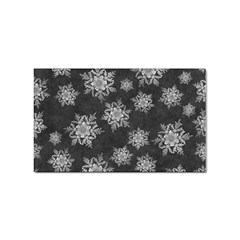 Snowflakes And Star Patterns Grey Snow Sticker (Rectangular)