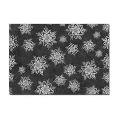 Snowflakes And Star Patterns Grey Snow Sticker A4 (10 Pack) by artworkshop