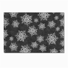 Snowflakes And Star Patterns Grey Snow Postcards 5  x 7  (Pkg of 10)