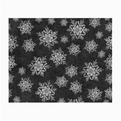 Snowflakes And Star Patterns Grey Snow Small Glasses Cloth