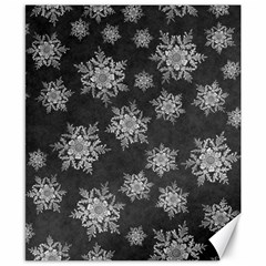 Snowflakes And Star Patterns Grey Snow Canvas 8  x 10 