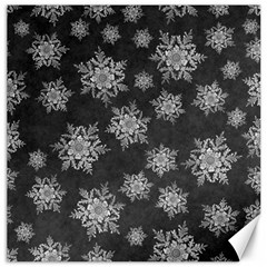 Snowflakes And Star Patterns Grey Snow Canvas 12  x 12 