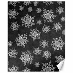 Snowflakes And Star Patterns Grey Snow Canvas 16  x 20 