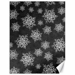 Snowflakes And Star Patterns Grey Snow Canvas 18  x 24 