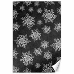 Snowflakes And Star Patterns Grey Snow Canvas 20  x 30 