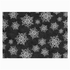 Snowflakes And Star Patterns Grey Snow Large Glasses Cloth