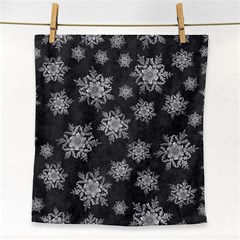 Snowflakes And Star Patterns Grey Snow Face Towel