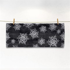 Snowflakes And Star Patterns Grey Snow Hand Towel