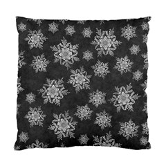 Snowflakes And Star Patterns Grey Snow Standard Cushion Case (One Side)