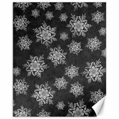 Snowflakes And Star Patterns Grey Snow Canvas 11  X 14  by artworkshop