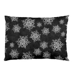 Snowflakes And Star Patterns Grey Snow Pillow Case