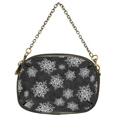 Snowflakes And Star Patterns Grey Snow Chain Purse (one Side) by artworkshop