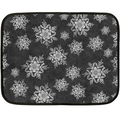 Snowflakes And Star Patterns Grey Snow Fleece Blanket (mini) by artworkshop