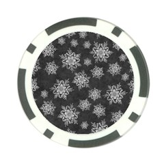 Snowflakes And Star Patterns Grey Snow Poker Chip Card Guard (10 pack)