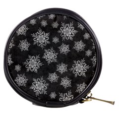 Snowflakes And Star Patterns Grey Snow Mini Makeup Bag