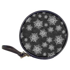 Snowflakes And Star Patterns Grey Snow Classic 20-CD Wallets