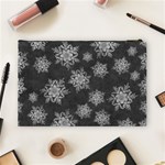 Snowflakes And Star Patterns Grey Snow Cosmetic Bag (Large) Back